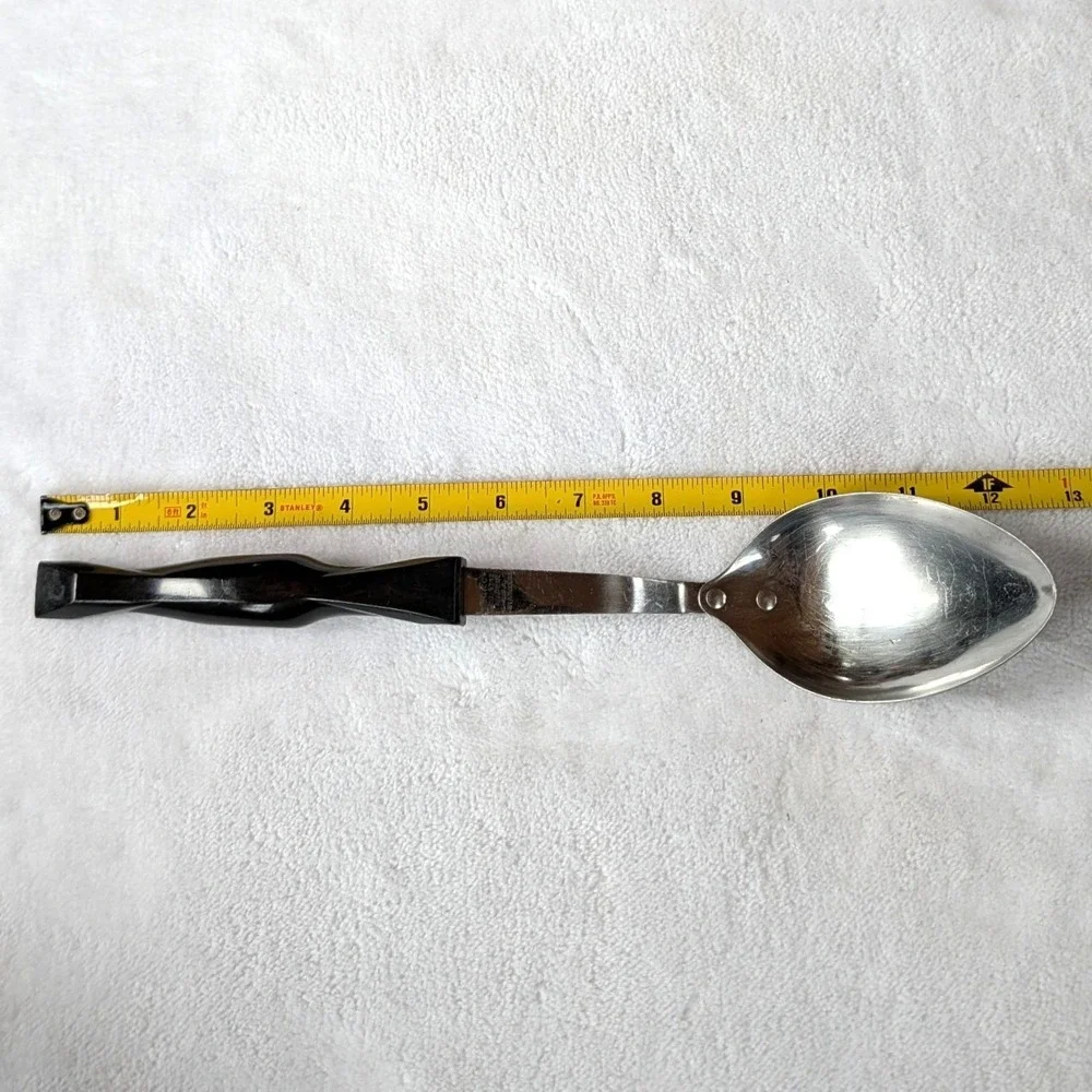 Cutco No 1712 Basting Spoon Stainless Steel Black Swirl Handle Made in USA 12.5